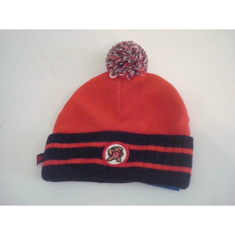 YOUTH MARYLAND TERPS BEANIE KNIT ‎ HAT CAP VINTAGE DEADSTOCK 03